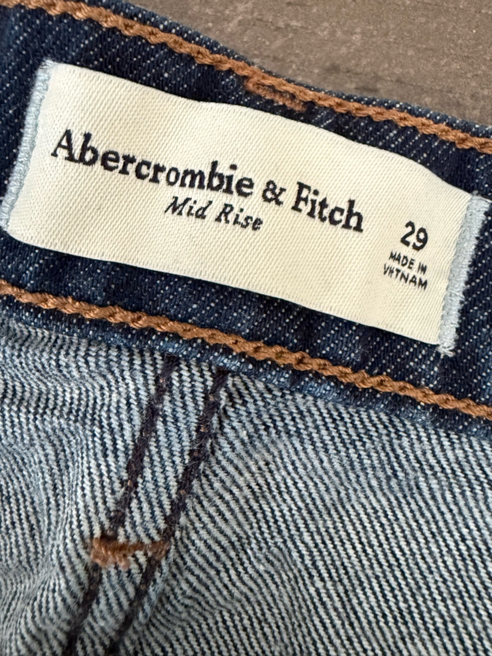 A & F Mid Rise Drop-waist Ruffle Denim Mini Skirt Blue Jean Size 29 Size 8 - Picture 9 of 11